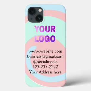 simple minimal add your logo/design here text  pos iPhone 13 case