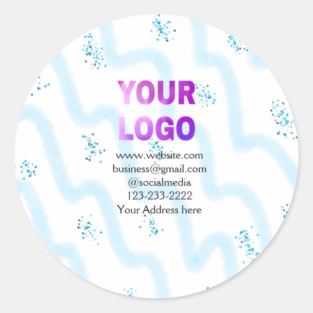 simple minimal add your logo/design here text  pos classic round sticker (Front)