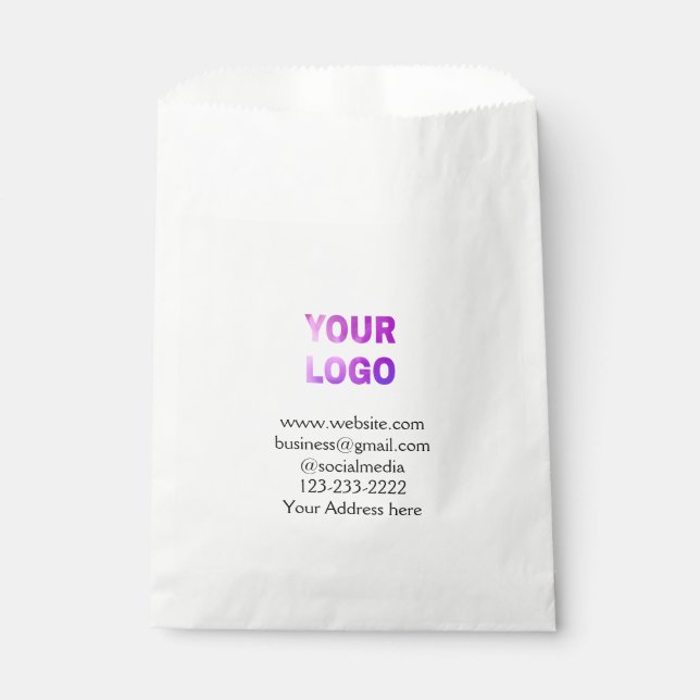 simple minimal add your logo/design here text  pos favour bag (Front)