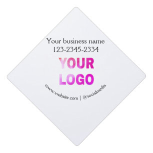 simple minimal add your logo/design here text pos graduation cap topper