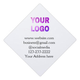 simple minimal add your logo/design here text  pos graduation cap topper
