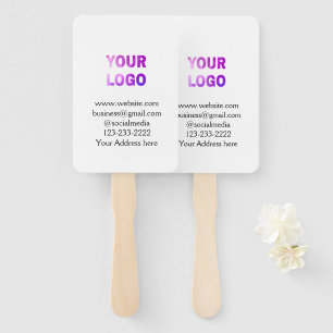 simple minimal add your logo/design here text  pos hand fan
