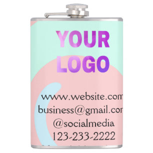 simple minimal add your logo/design here text pos hip flask