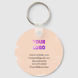 simple minimal add your logo/design here text pos keychain
