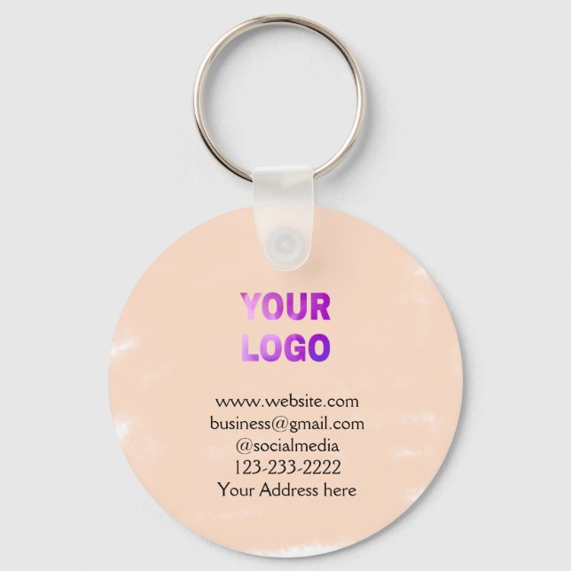simple minimal add your logo/design here text  pos keychain (Front)