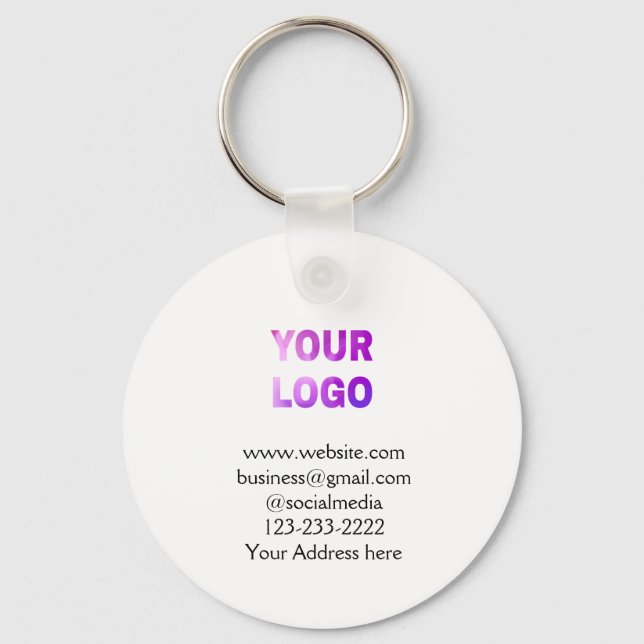 simple minimal add your logo/design here text  pos keychain (Front)