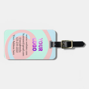 simple minimal add your logo/design here text pos luggage tag