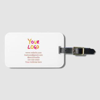 simple minimal add your logo/design here text pos luggage tag