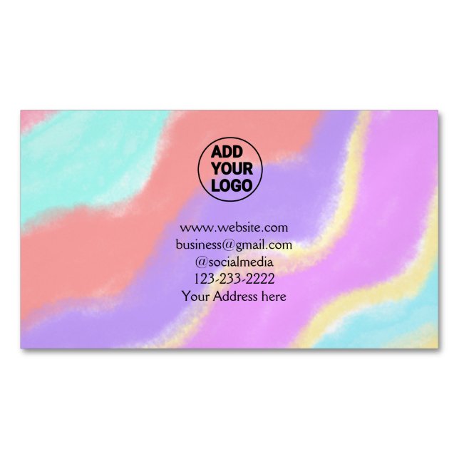 simple minimal add your logo/design here text  pos 	Magnetic business card (Front)