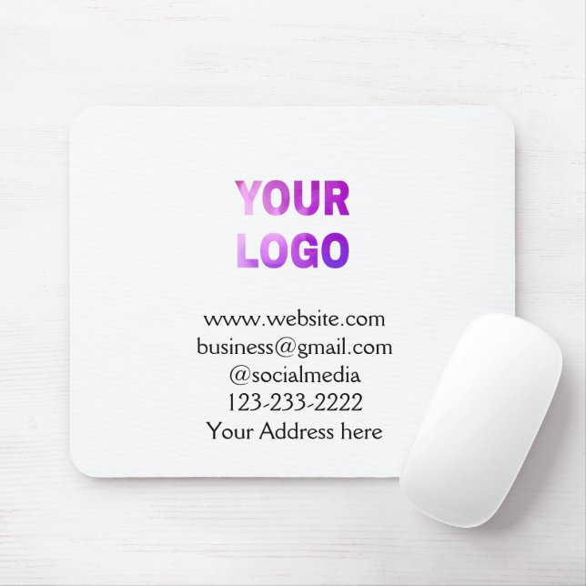 simple minimal add your logo/design here text  pos mouse pad (With Mouse)