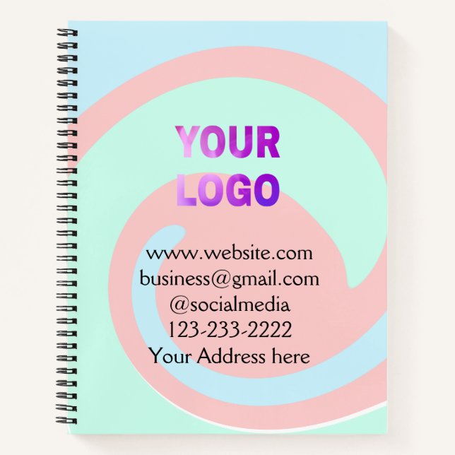 simple minimal add your logo/design here text  pos notebook (Front)