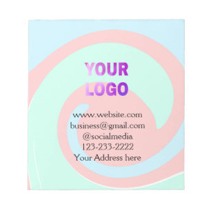 simple minimal add your logo/design here text  pos notepad
