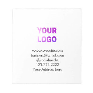 simple minimal add your logo/design here text  pos notepad