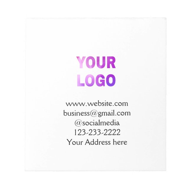 simple minimal add your logo/design here text  pos notepad (Front)