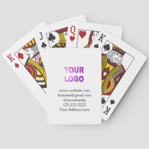simple minimal add your logo/design here text pos playing cards