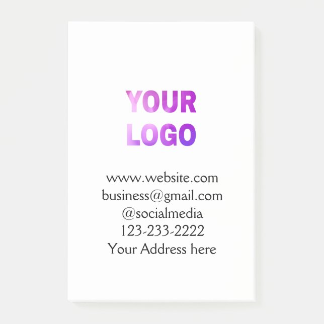 simple minimal add your logo/design here text  pos post-it notes (Front)