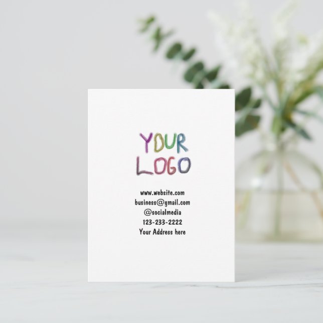 simple minimal add your logo/design here text  pos postcard (Standing Front)