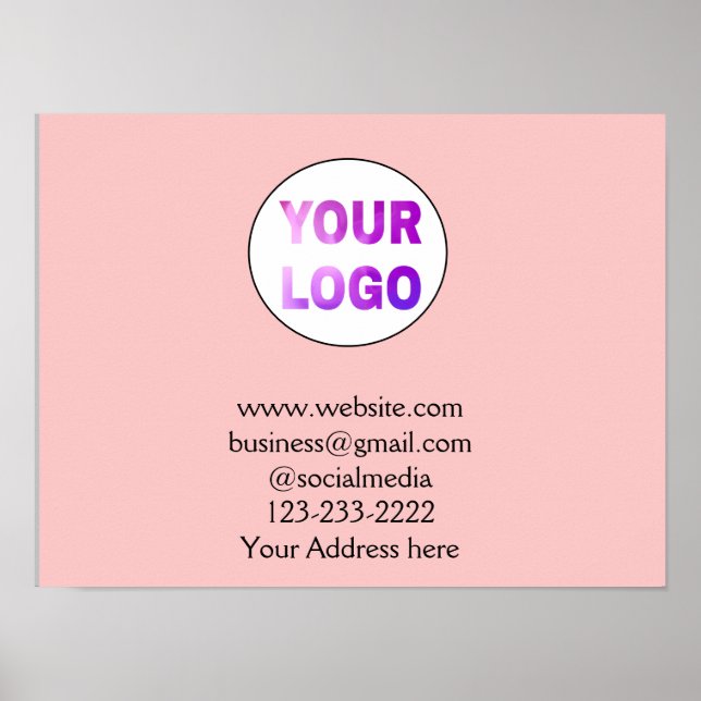 simple minimal add your logo/design here text  pos poster (Front)