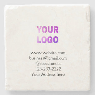 simple minimal add your logo/design here text  pos stone coaster