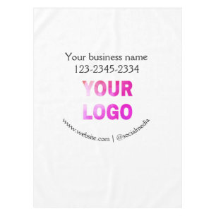 simple minimal add your logo/design here text pos tablecloth
