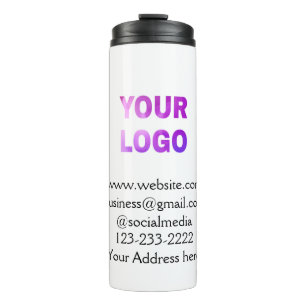 simple minimal add your logo/design here text  pos thermal tumbler