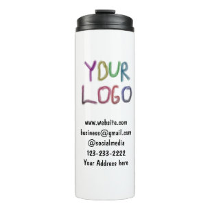 simple minimal add your logo/design here text pos thermal tumbler