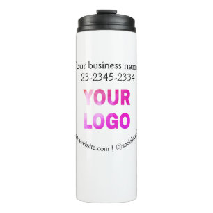 simple minimal add your logo/design here text pos thermal tumbler