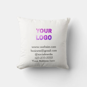 simple minimal add your logo/design here text pos throw pillow
