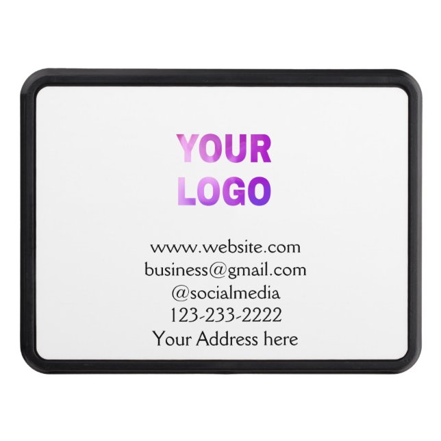 simple minimal add your logo/design here text  pos trailer hitch cover (Front)