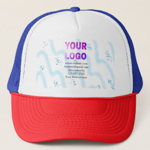 simple minimal add your logo/design here text  pos trucker hat