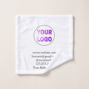 simple minimal add your logo/design here text  pos wash cloth