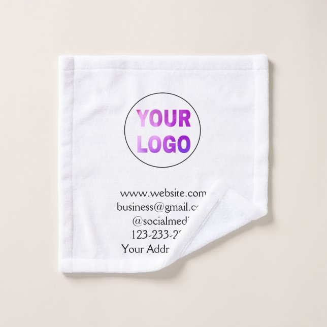 simple minimal add your logo/design here text  pos wash cloth (Wash Cloth)