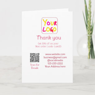 simple minimal add your logo/design here text Q R Card