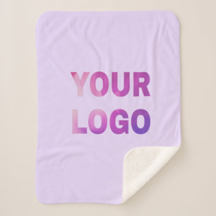 simple minimal add your logo/design here text sherpa blanket