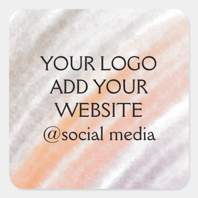 simple minimal add your logo/design here text      square sticker (Front)