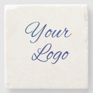 simple minimal add your logo/design here text      stone coaster