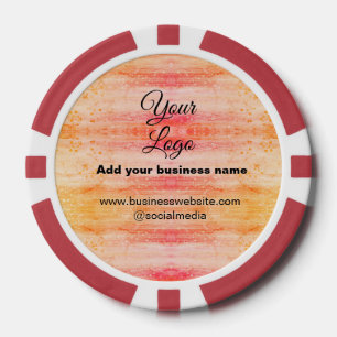 simple minimal add your logo/design pink orange gl poker chips