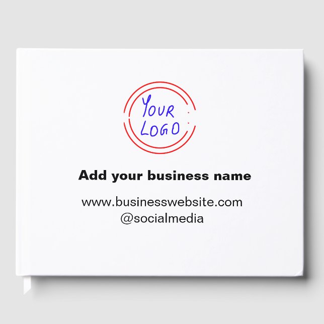 simple minimal add your logo/design watercolor     guest book (Front)