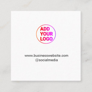 simple minimal add your logo/design watercolor square business card