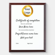 simple minimal add your logo gold certificate 