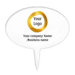 simple minimal add your logo gold website social t cake pick