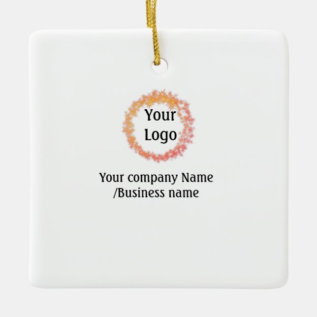 simple minimal add your logo gold website social t ceramic ornament (Front)