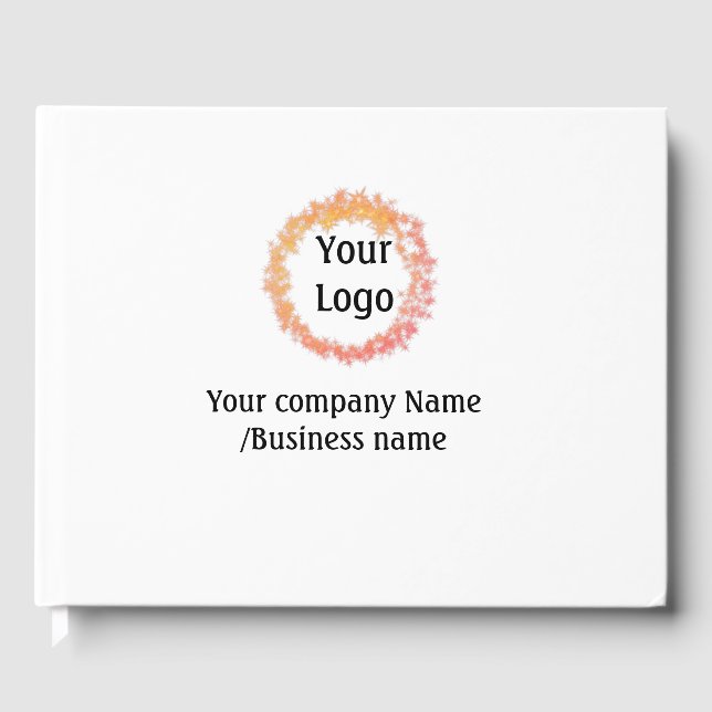 simple minimal add your logo gold website social t guest book (Front)