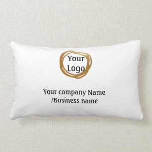 simple minimal add your logo gold website social t lumbar pillow
