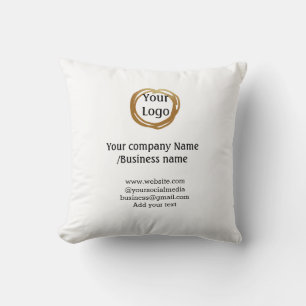 simple minimal add your logo gold website social throw pillow