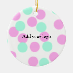 simple minimal add your logo name text message web ceramic ornament