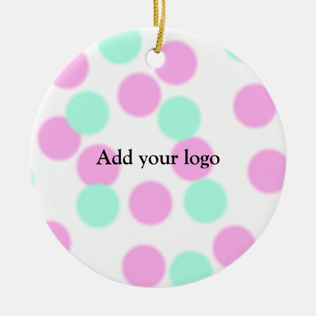 simple minimal add your logo name text message web ceramic ornament (Front)