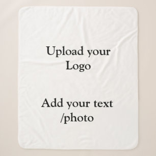 simple minimal add your logo text details sherpa blanket