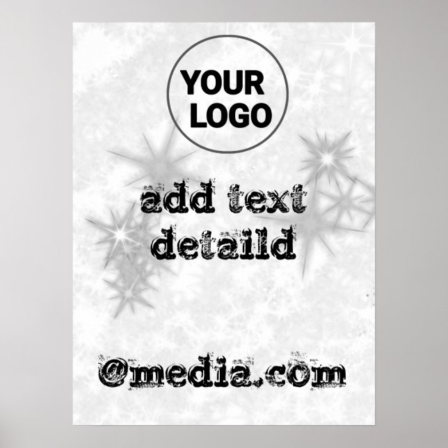 Simple minimal add your logo text name poster (Front)