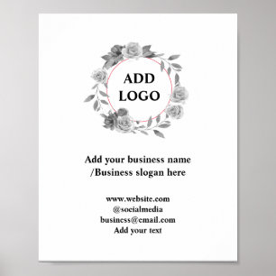 Simple minimal add your logo text name poster